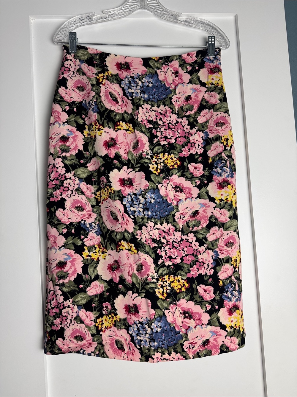 Rebecca Taylor Floral Pencil Skirt - Pink/Black